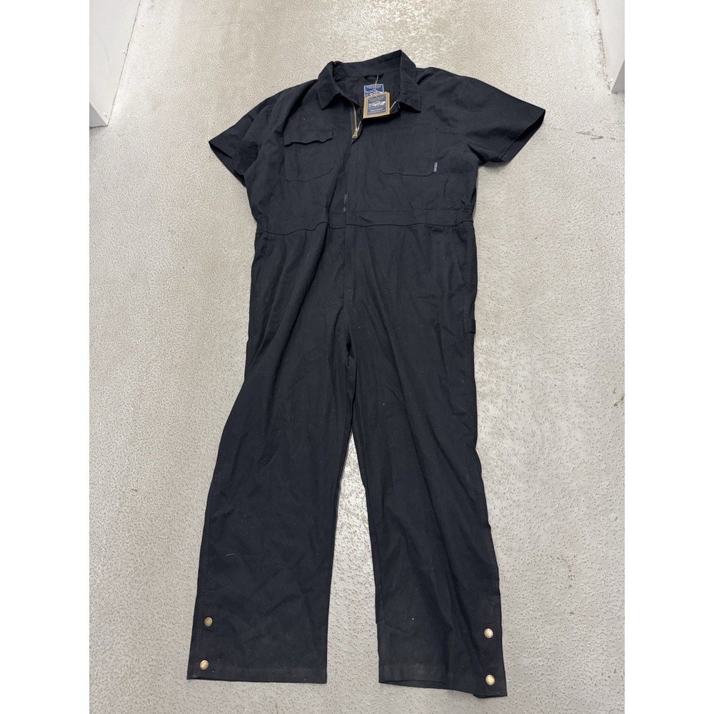 Bass Creek Outfitters Coveralls Men XXL Black Short Sleeve Zip Jumpsuit Workwear